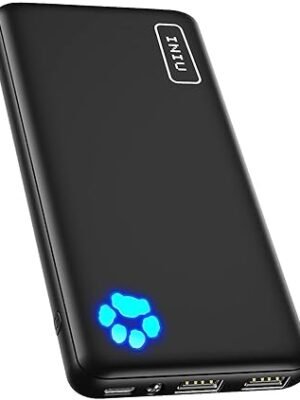 INIU Power Bank, USB C in&Out Slimmest 10000mAh Portable Charger, Triple 3A High-Speed Charge External Battery Pack, Flashlight Phone Charger for iPhone 16 15 14 13 12 Samsung S22 S21 Google LG iPad