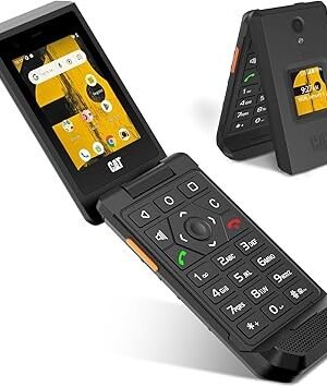 CAT S22 Rugged Flip Phone Unlocked (16GB) 2.8" Touchscreen Smart Cell Phone Android 11, IP68 Water Resistant, 4G LTE GSM Single Sim (Black) New